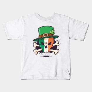 Irish Leprechaun Skull Kids T-Shirt